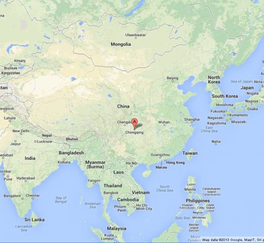 Where is Chongqing on Map of China