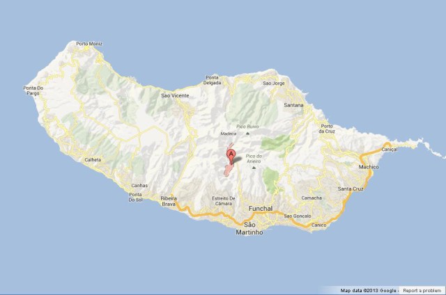 location Curral das Freiras on Madeira Map