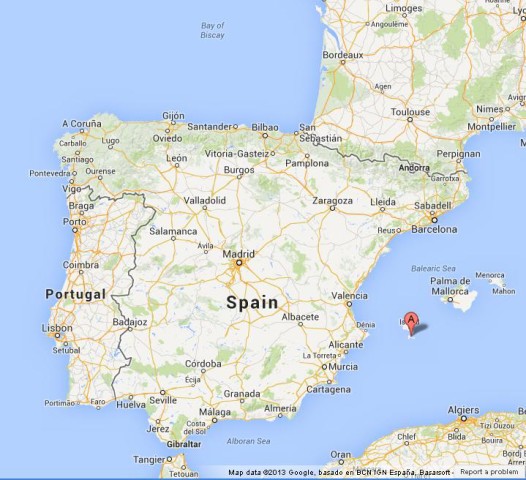 location Formentera on Map of Spain