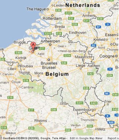 Where is Ghent on Map of Belgium