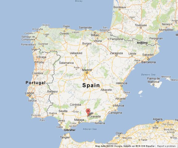 location Granada on Map of Spain
