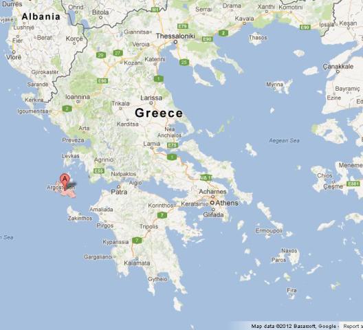Where is Kefalonia on Map of Greece