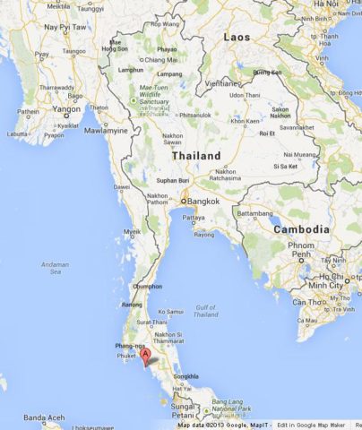 Ko Lanta on Map of Thailand
