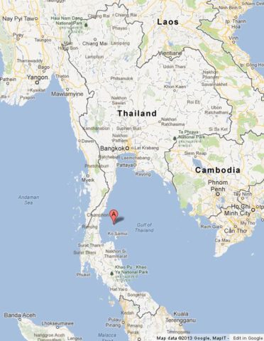 Where is Ko Tao in Map of Thailand