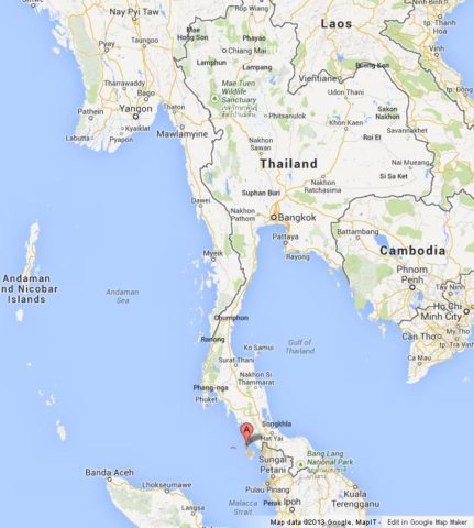 Where is Ko Tarutao on Map of Thailand