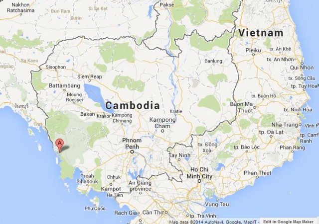 Where is Koh Kong on Map of Cambodia