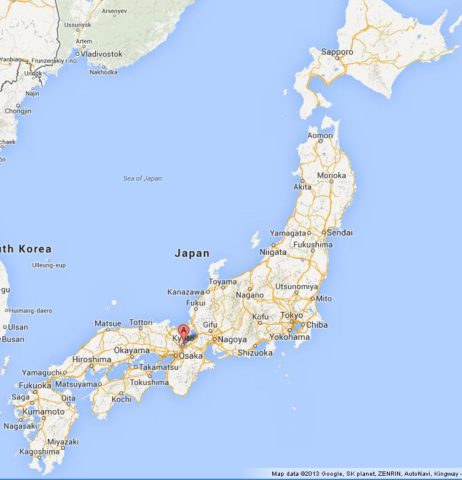 Where is Kyoto on Map of Japan