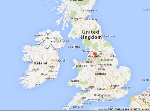 Where is Manchester on Map of England, location Manchester on Map of UK