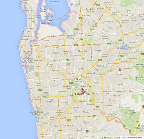 Map of Adelaide Australia