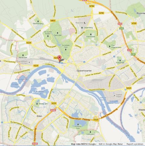 Map of Arnhem Netherlands