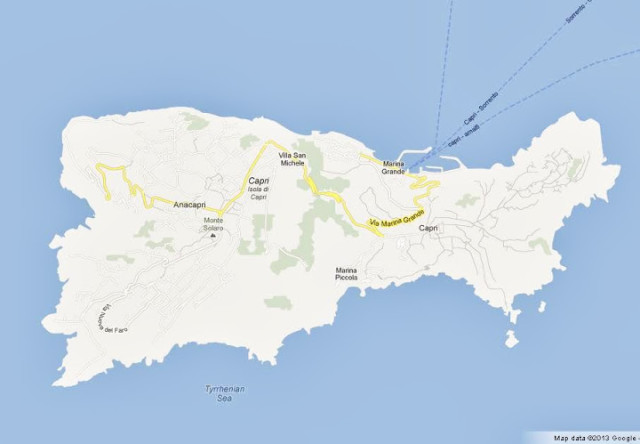 Map of Capri Italy