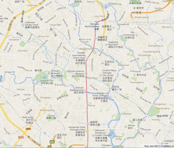 Map of Chengdu China