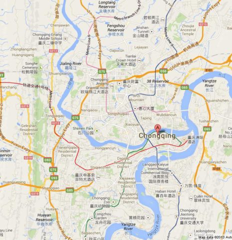 Map of Chongqing China