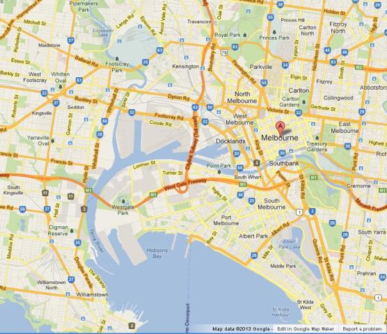 Map center Melbourne