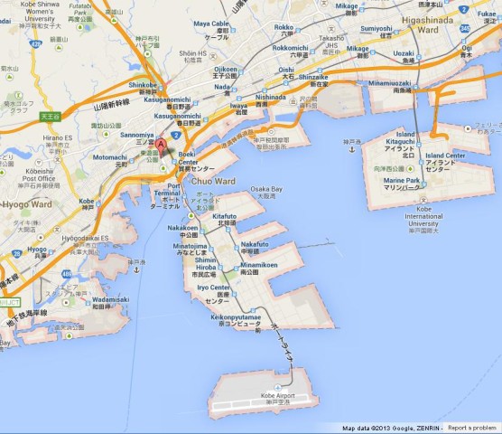 Map of Kobe Japan