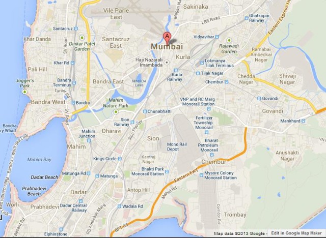 Map of Mumbai India