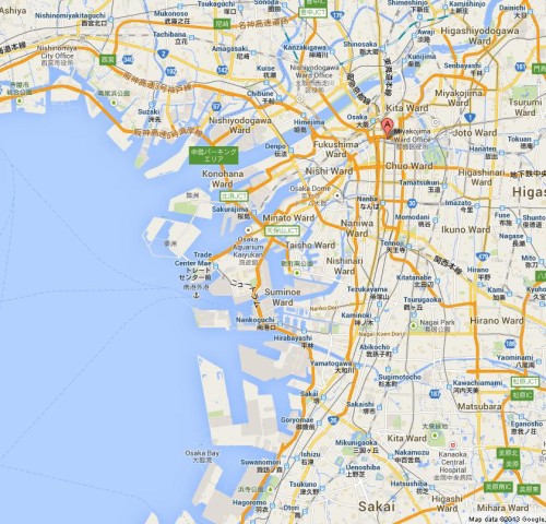 Map of Osaka Japan