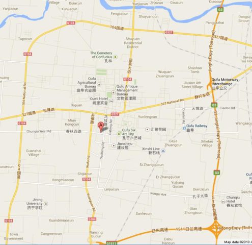 Map of Qufu China
