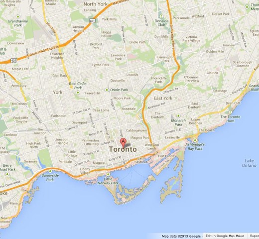 Map of Toronto Canada