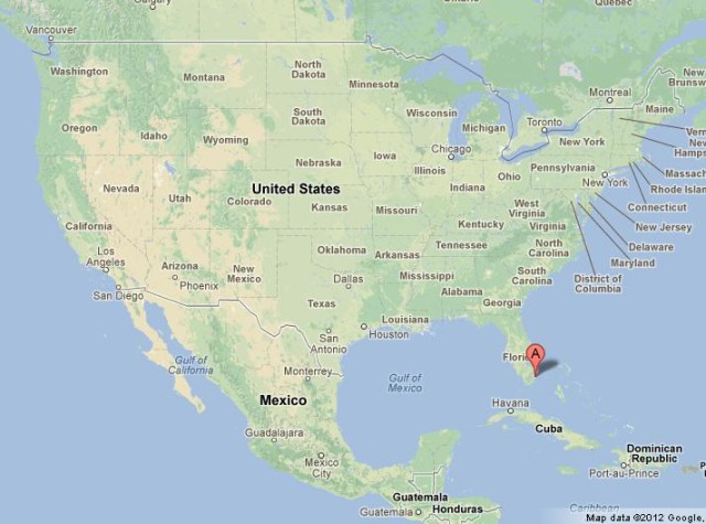 location Miami on US Map