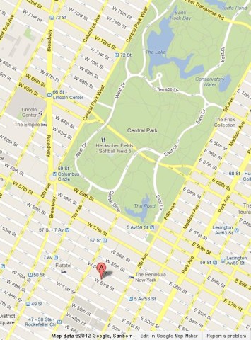 location MoMA on NY Map