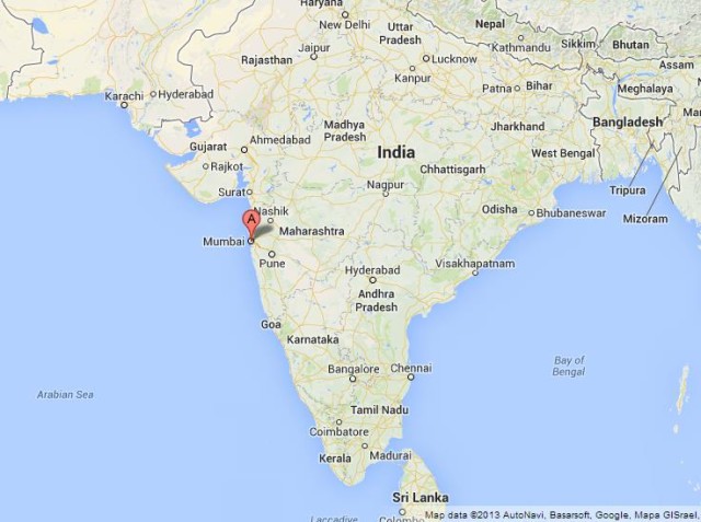 Where is Mumbai on Map of India