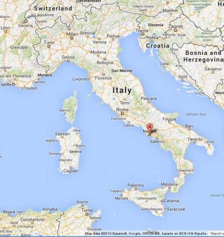 Where is Naples on Map of Italy