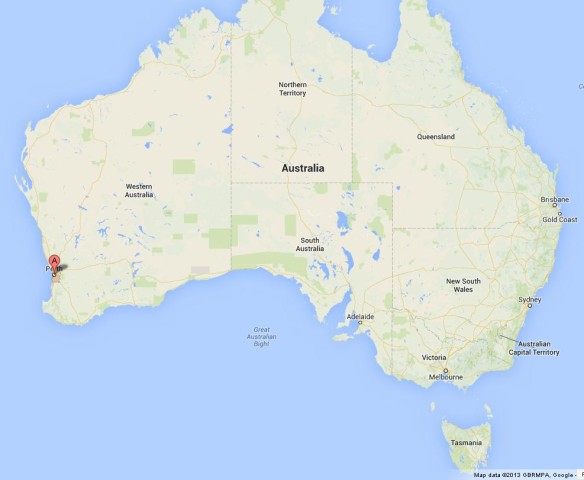 location Perth on Map of Australia