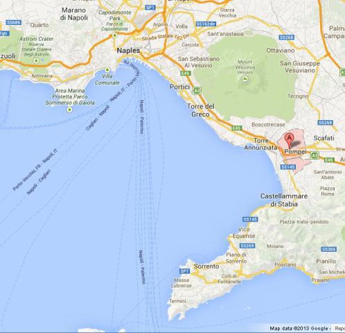 Where is Pompeii on Map of Bay of Naples, where is Pompei, Where is Pompeii, Where is Pompeii on Naples map