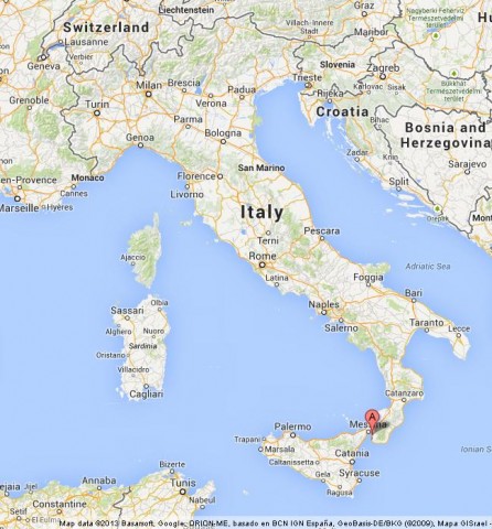 location Reggio di Calabria on Map of Italy