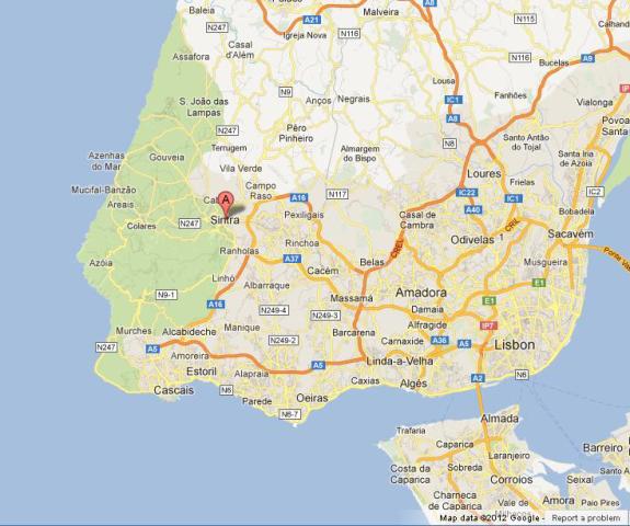 Where is Sintra on Map of Region of Lisbon