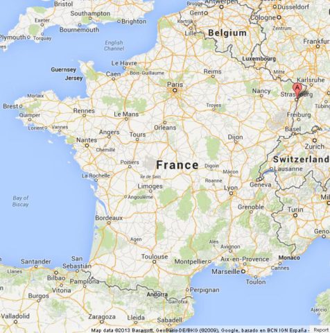 Where is Strasbourg on Map of France
