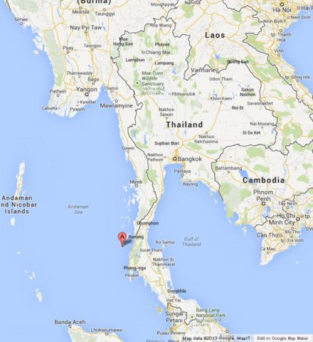 Where is Surin Islands on Map of Thailand