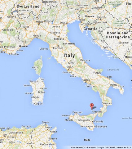Location Aeolian Islands on Map of Italy