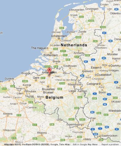 Where is Antwerp on Map of Belgium
