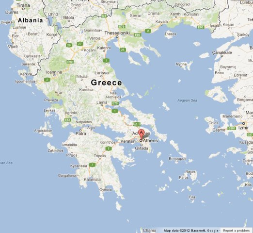 location Athens on Map of Greece