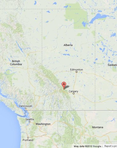 Where is Banff National Park on Map of Alberta