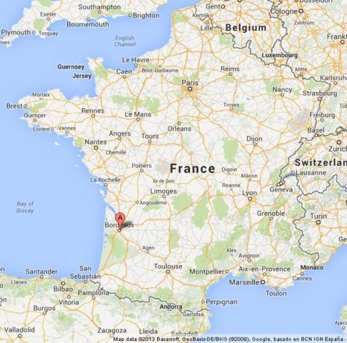 Where is Bordeaux on Map of France