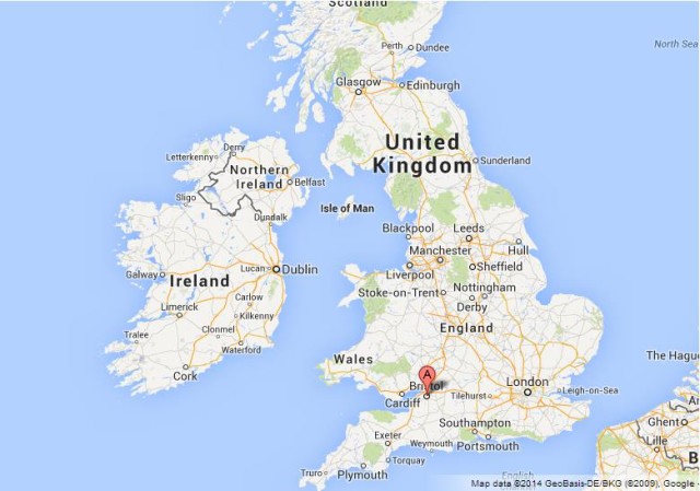 Where is Bristol on Map of UK