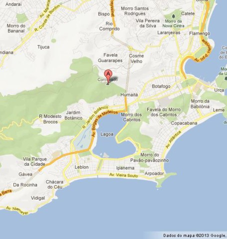 Where is Corcovado on Map of Rio