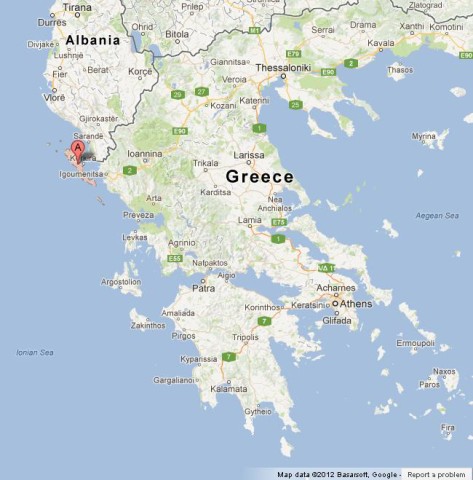 Where is Corfu on Map of Greece