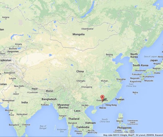 Where is Guangzhou on Map of China