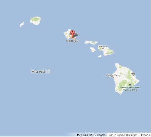 location Honolulu on Map of Hawaii