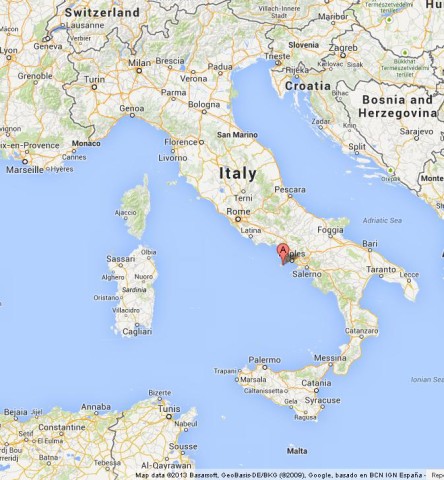 location Ischia on Map of Italy