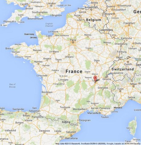 Where is Lyon on Map of France