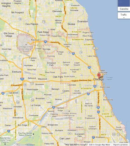 Map of Chicago USA