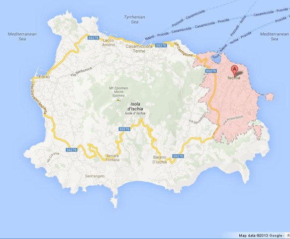 Map of Ischia Italy