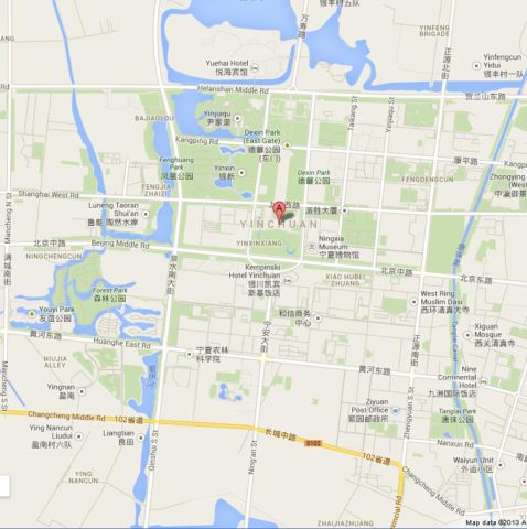 Map of Yinchuan China