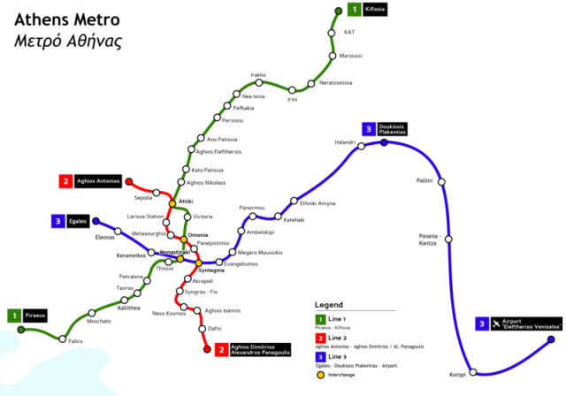 Map Metro Athens