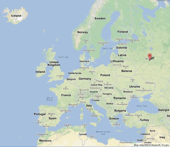 Where is Moscow on Europe Map
